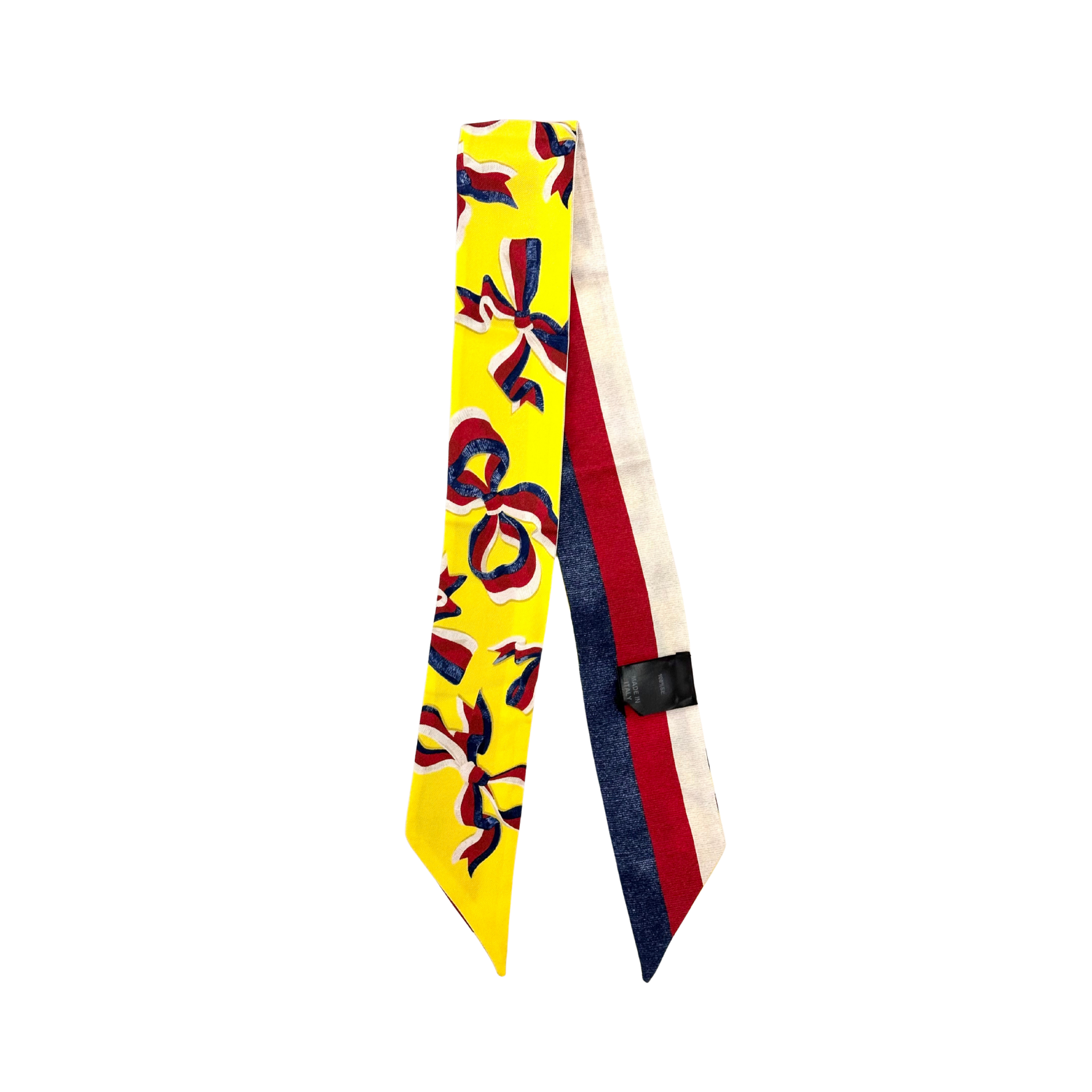 Gucci Printed Silk Twill Neck Bow/ Yellow