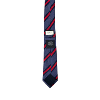 Gucci Stripes Navy/ Red Silk Tie