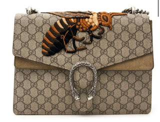 Gucci Monogram Bee Dionysus Medium Shoulder Bag
