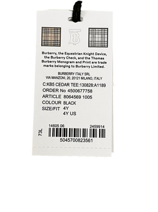 Burberry Black white Brand name T‘shirt