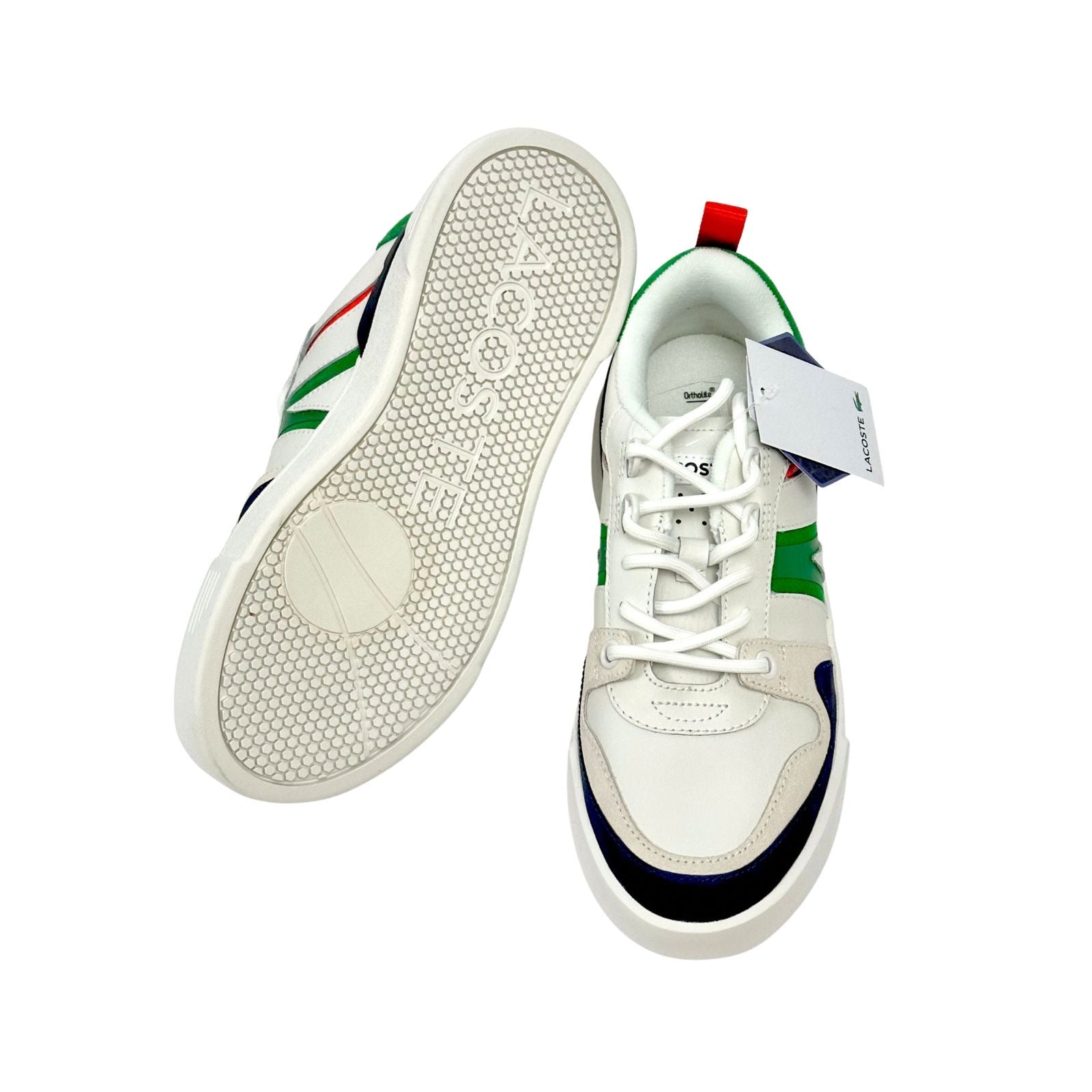 Lacoste White Green Suede Sneakers