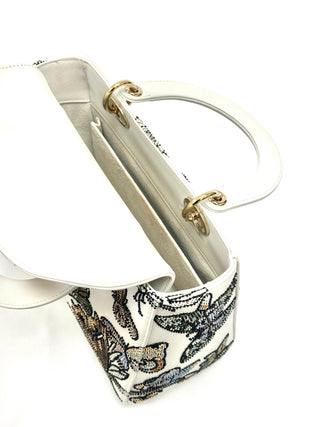 Lady Dior Medium Mexico Motif Microbead Embroidered Multicolor