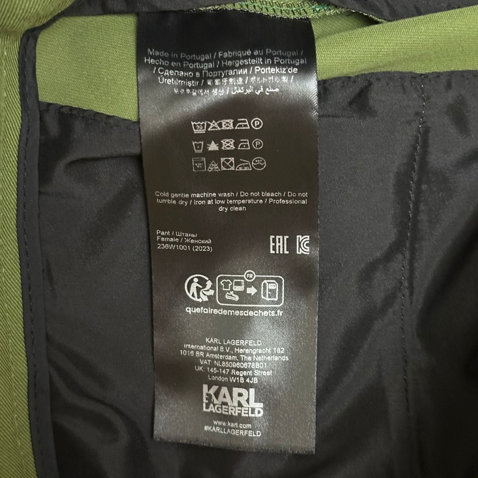 Karl Lagerfeld Green Elegant Pants
