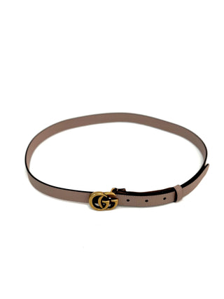 Gucci Leather Belt With GG Gold Buckle