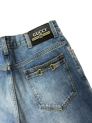 Gucci Denim Jeans With Iconic Horsebit