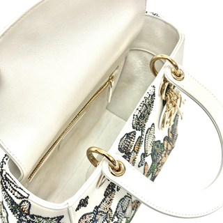 Lady Dior Medium Mexico Motif Microbead Embroidered Multicolor