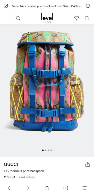 Gucci Rhombus GG Print Backpack