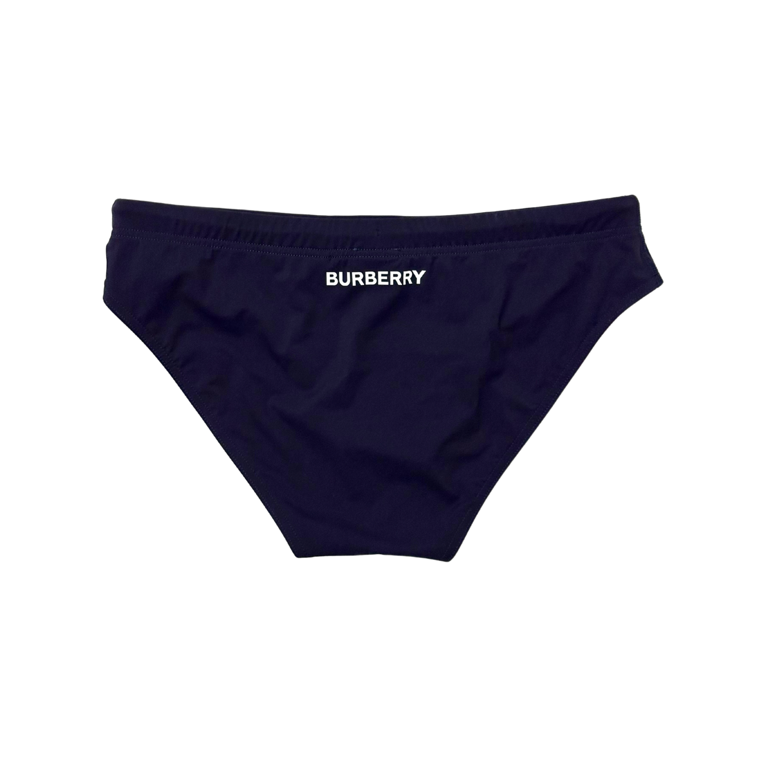 Burberry Navy Blue Swim Briefs with Brand Name Logo in the back