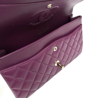 Chanel Medium Double Classic Flap Lambskin Burgundy