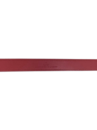 Gucci Dark Red Gold Blondie Buckle Leather Belt