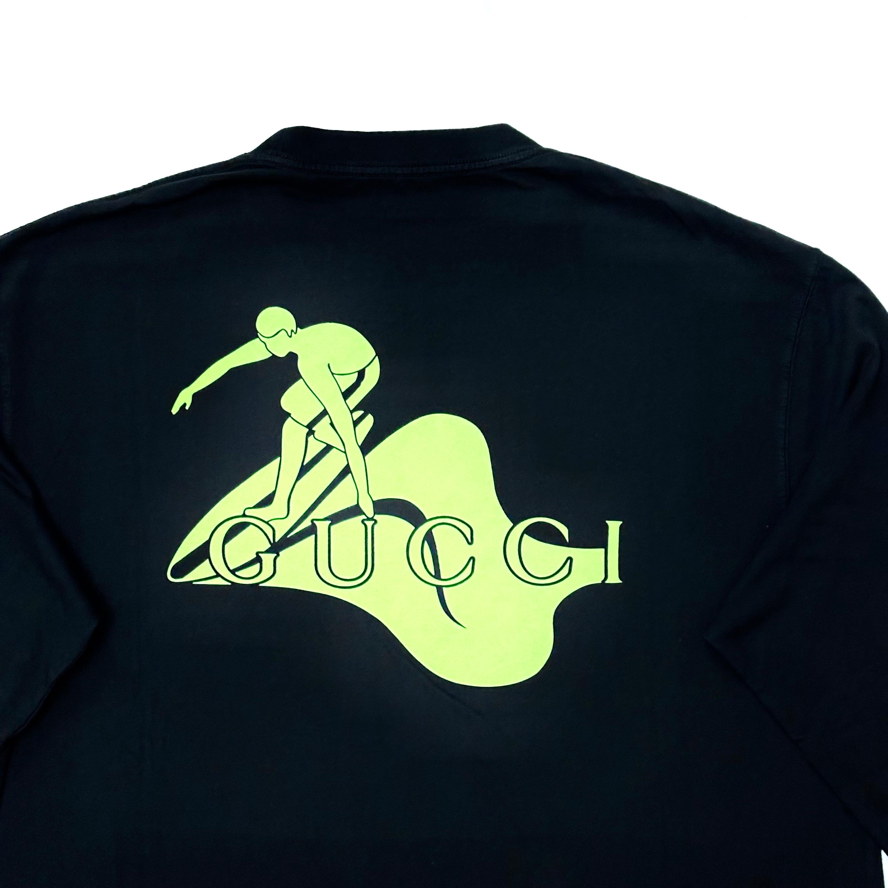 Gucci Long Sleeve Black with Green GG Print