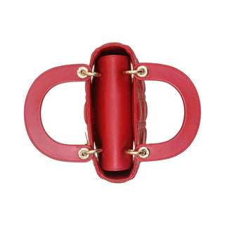Lady Dior Red Mini Lambskin Cannage
