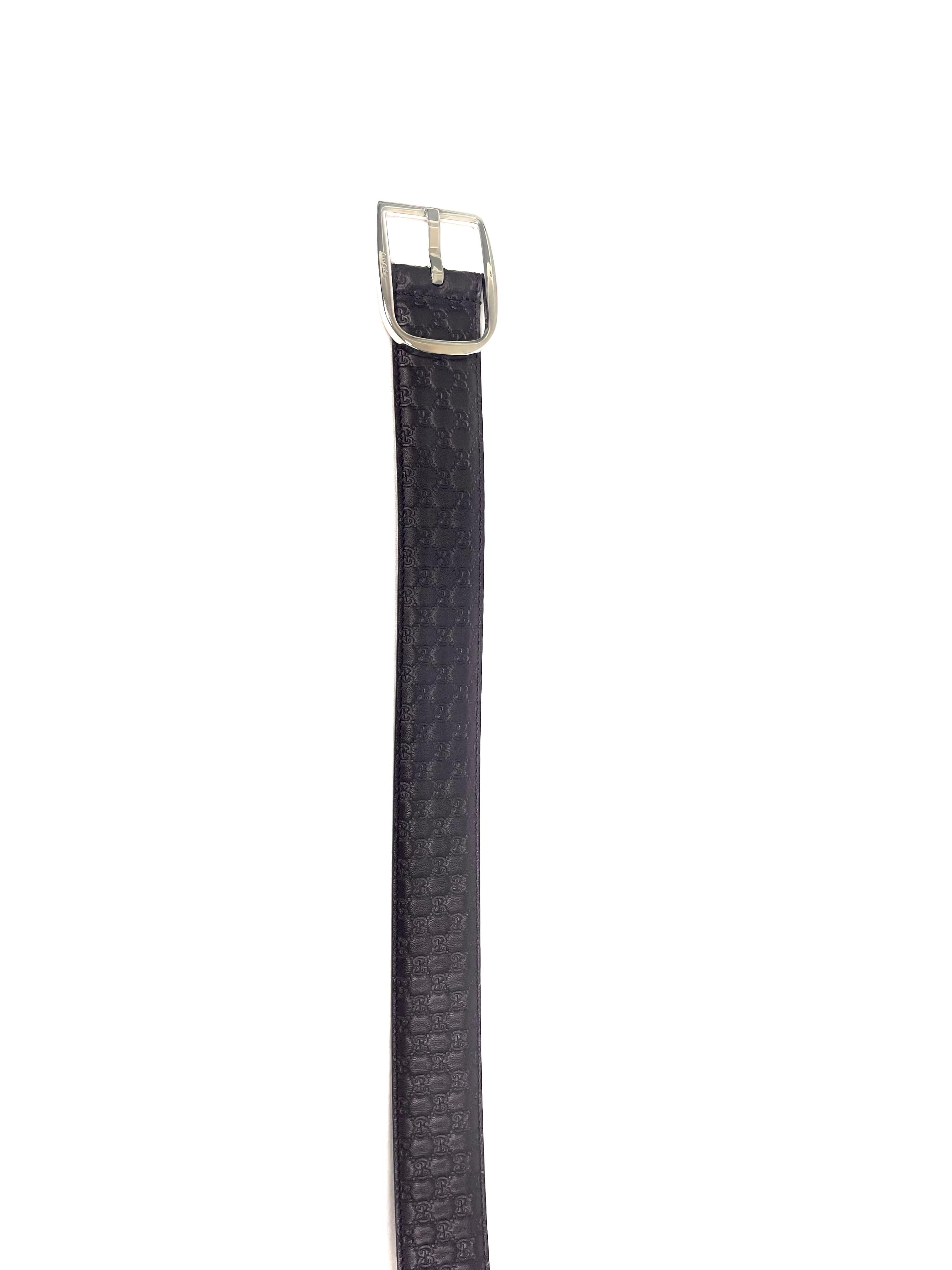 Gucci Embossed GG Navy Leather Belt
