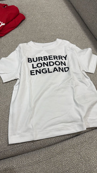 Burberry White with Black Logo Print