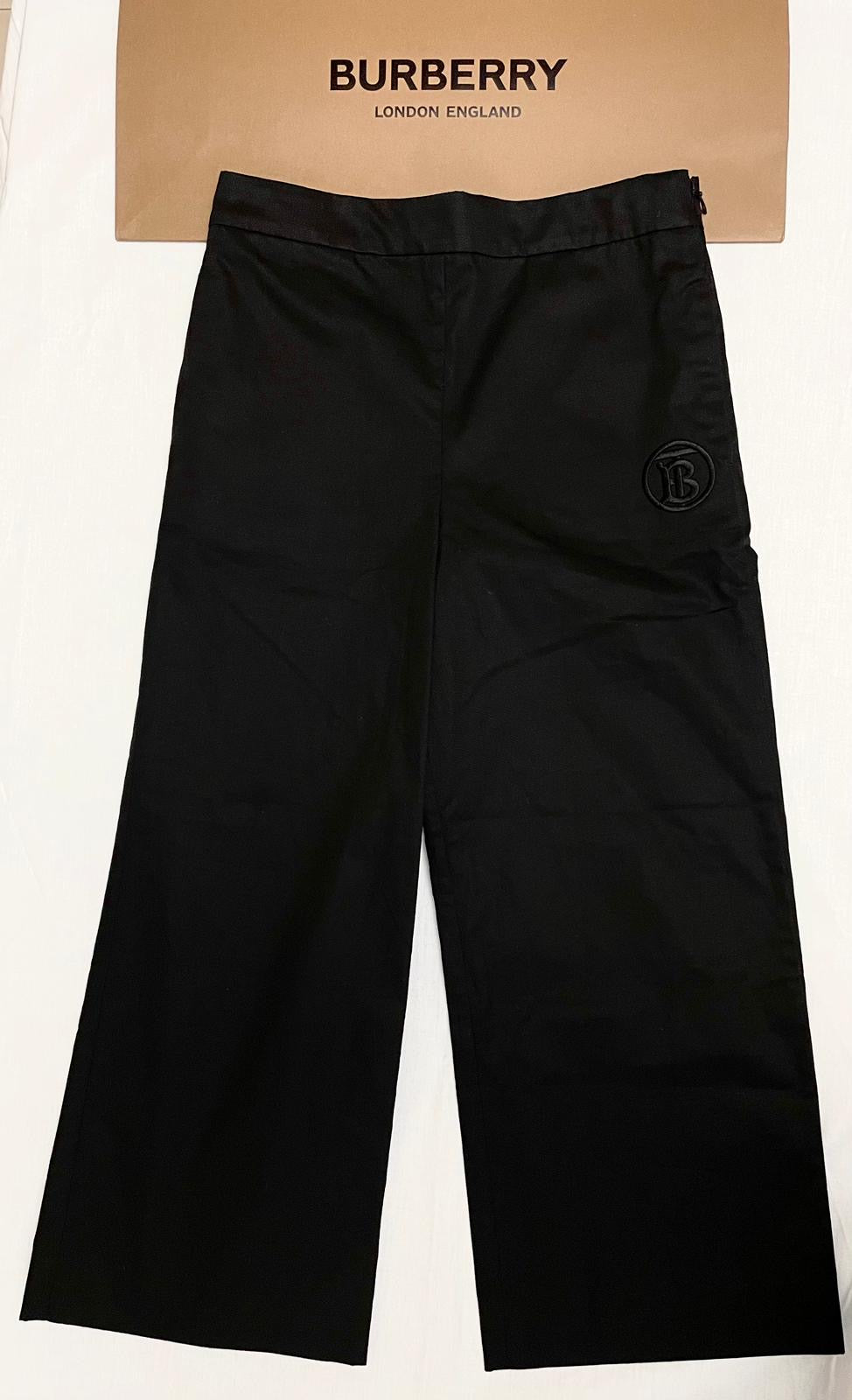 Burberry Black Arianna Trousers with TB Embroidery