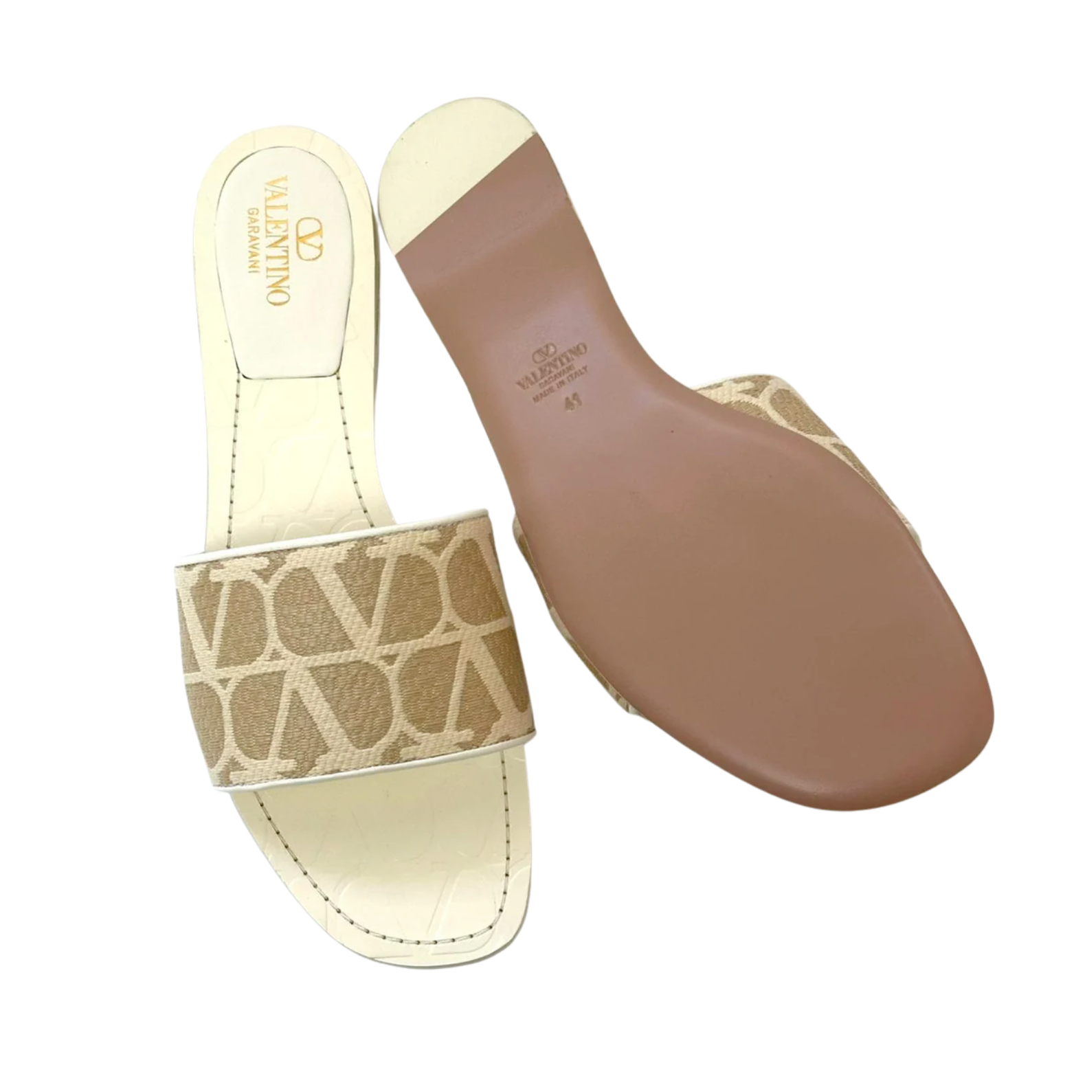 Valentino Garavani Toile Iconographe Raffia Slides