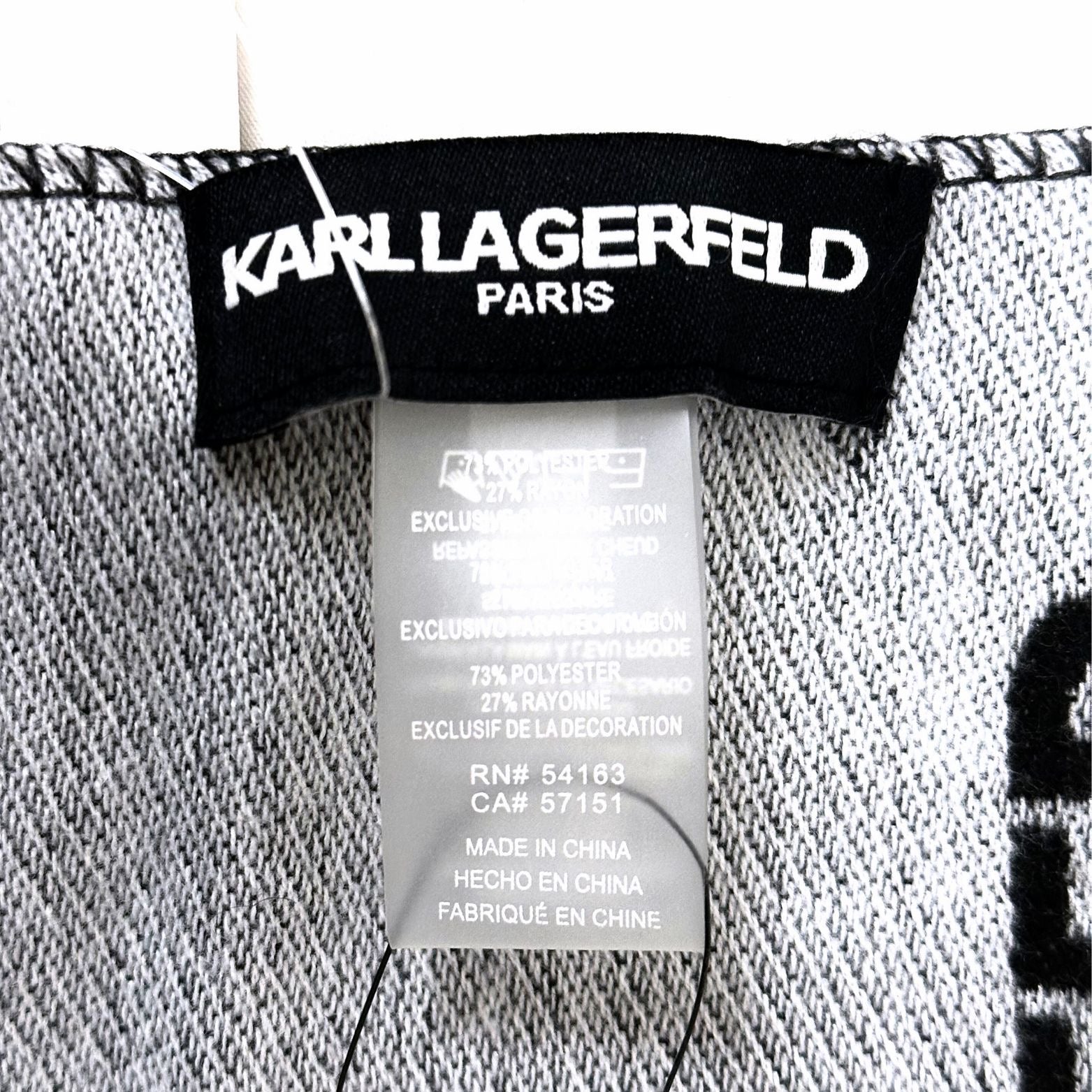 Karl Lagerfield Black and White Scarf