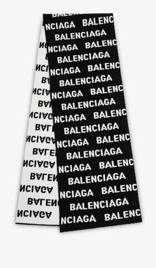 Balenciaga 2 sides All Over Logo Scarf