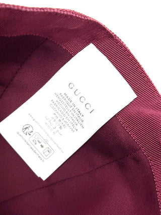 Gucci Baseball Cap With GG Print Burgundy