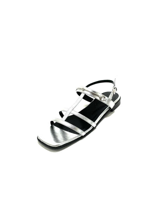 Gucci Silver Horsebite Flat Sandals
