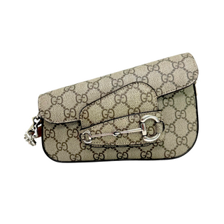 Gucci Horsebit 1955 Shoulder Bag Beige/ Brown GG Supreme