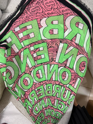 Burberry Green Print Scarf