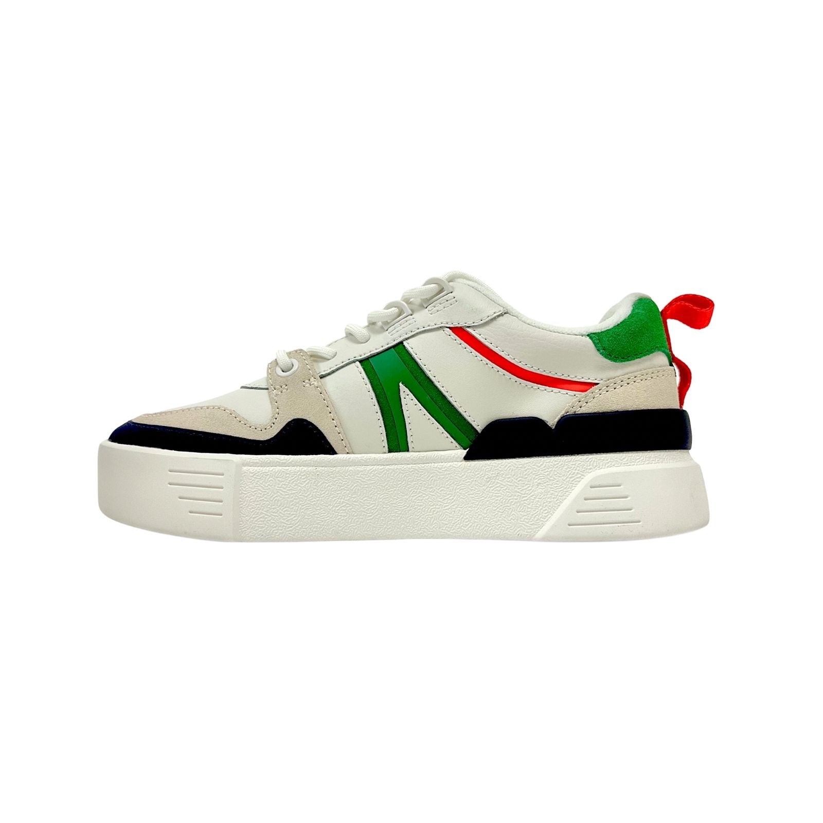 Lacoste White Green Suede Sneakers