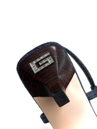 Gucci GG Crystal Denim Slingbacks