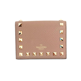 Valentino Bifold Rockstud Beige