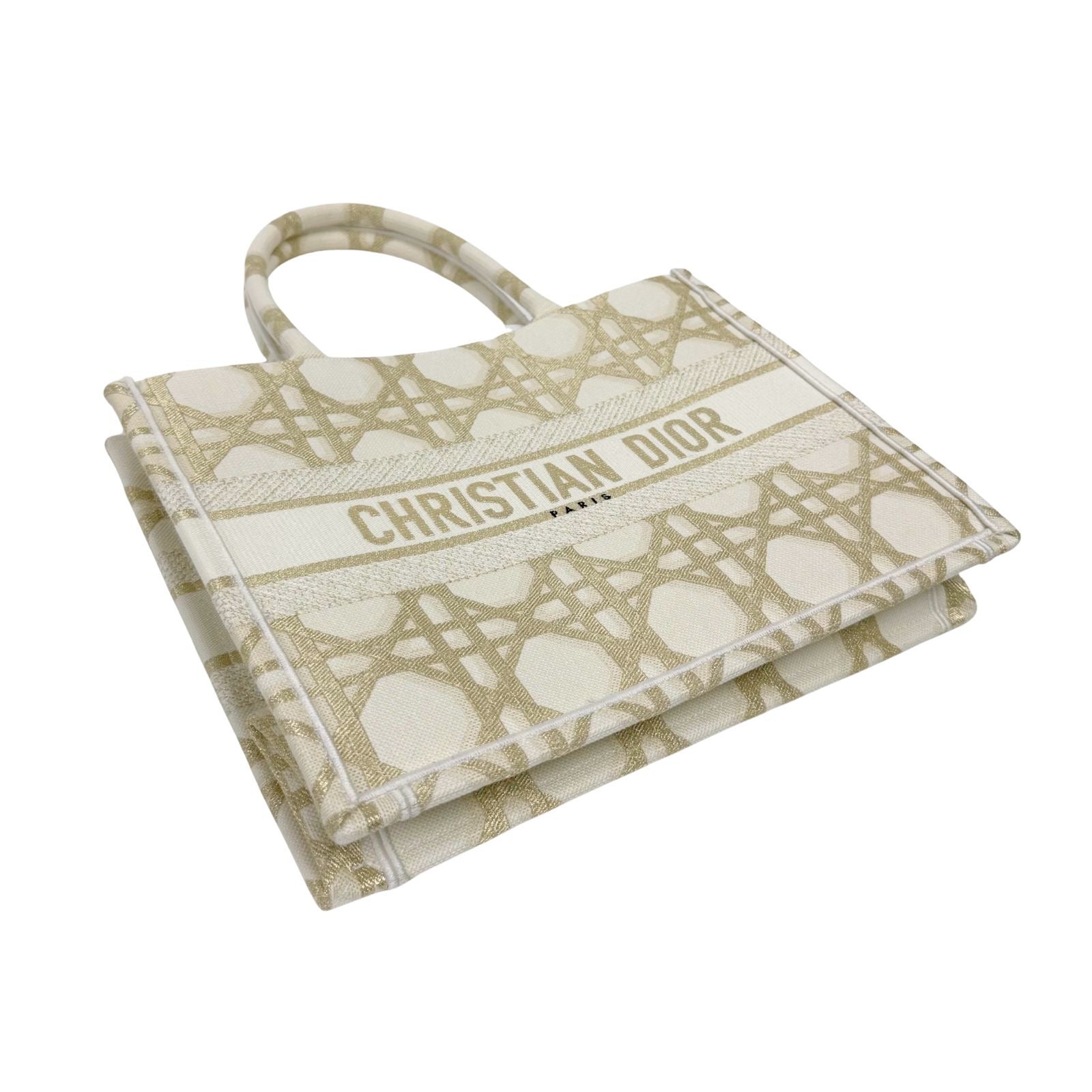 Christian Dior Book Tote Medium Embroidered Cannage Canvas Tote