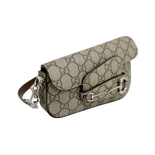 Gucci Horsebit 1955 Shoulder Bag Beige/ Brown GG Supreme