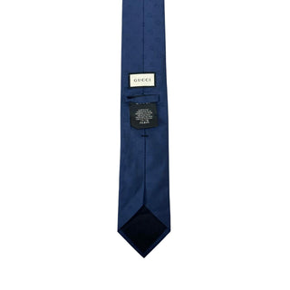 Gucci Navy With GG Print Silk Tie
