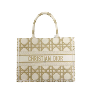 Christian Dior Book Tote Medium Embroidered Cannage Canvas Tote