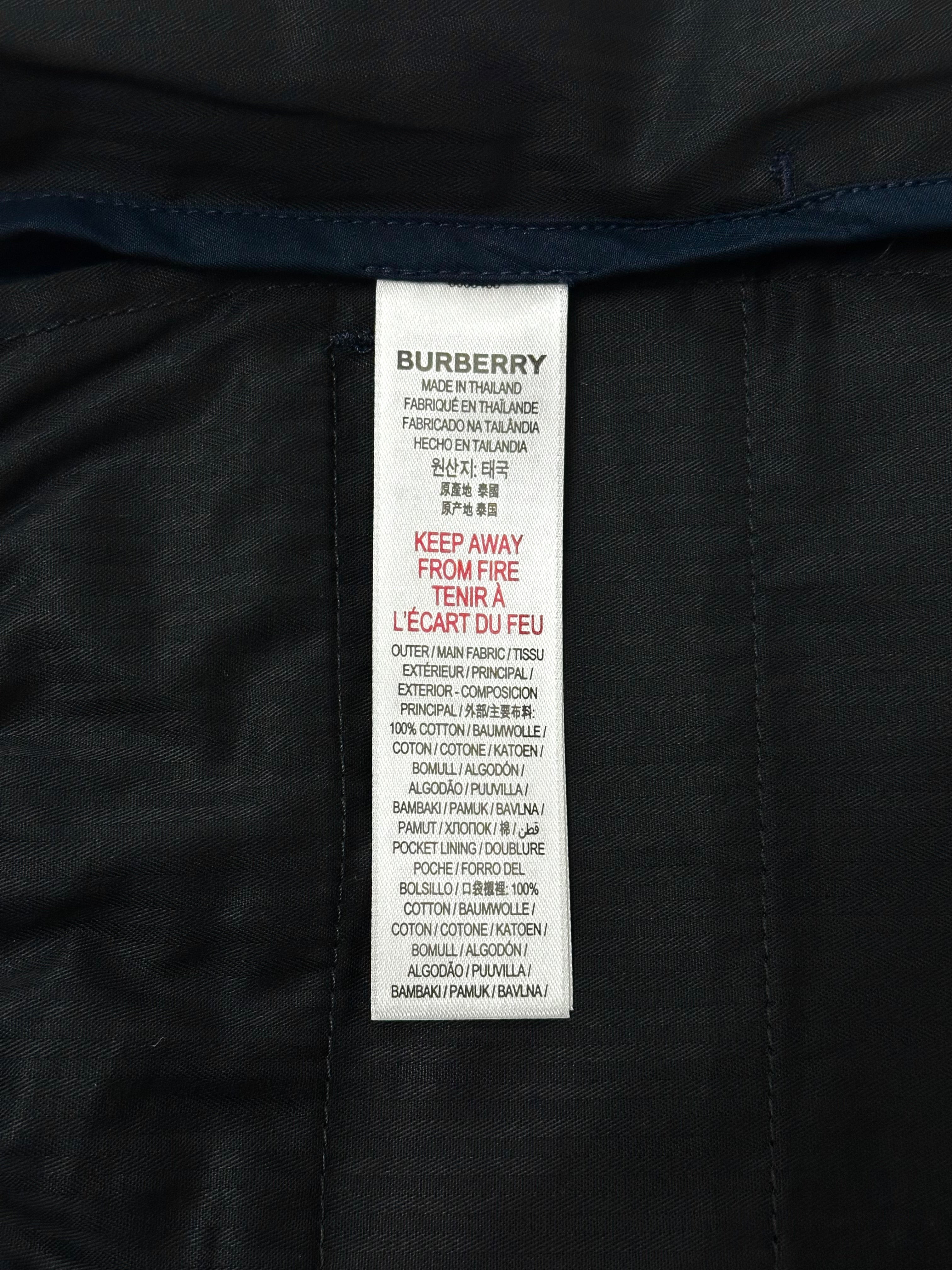 Burberry Navy Blue Horse Logo Embroidered Shorts