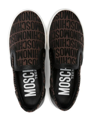 Moschino Brown Slip On Trainers