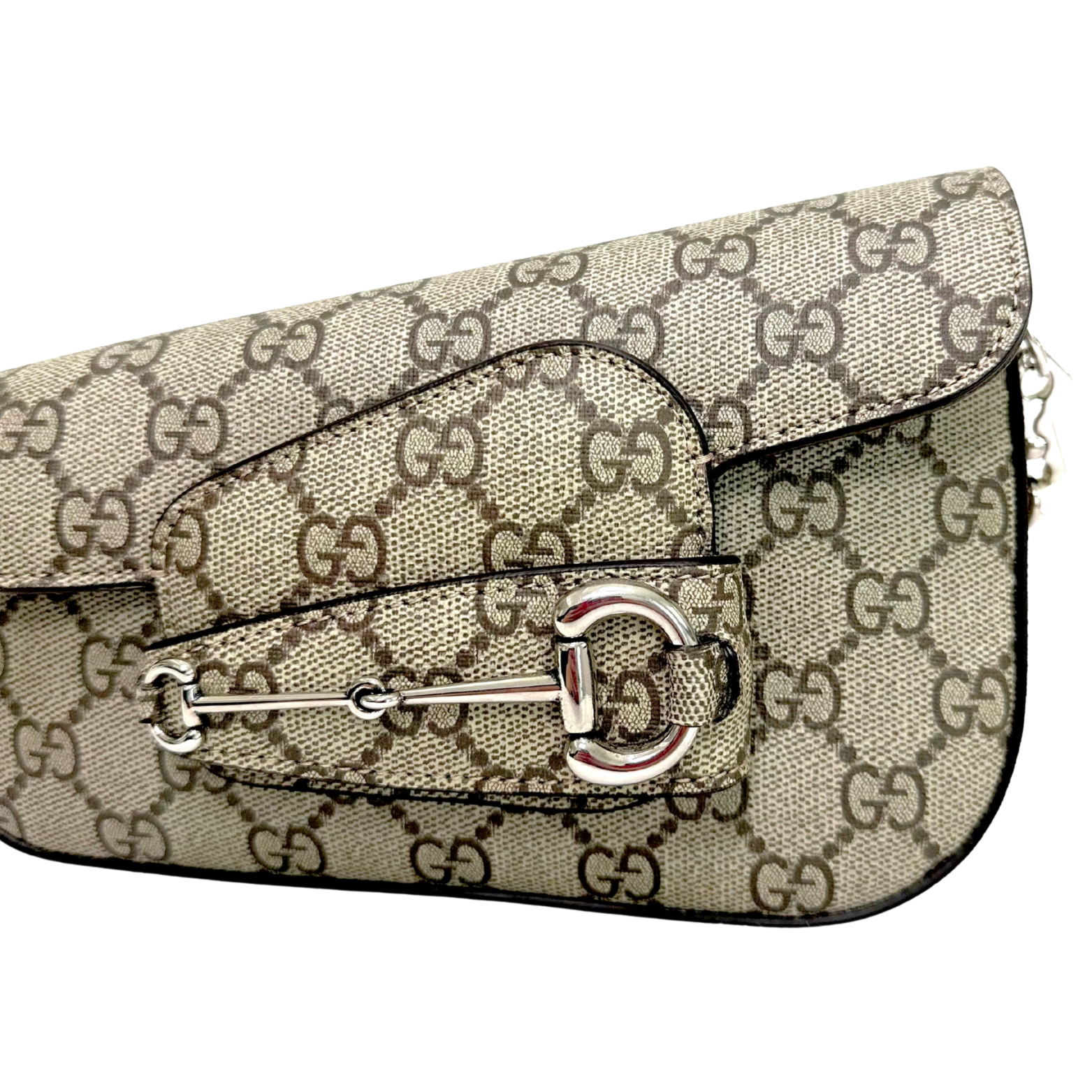 Gucci Horsebit 1955 Shoulder Bag Beige/ Brown GG Supreme