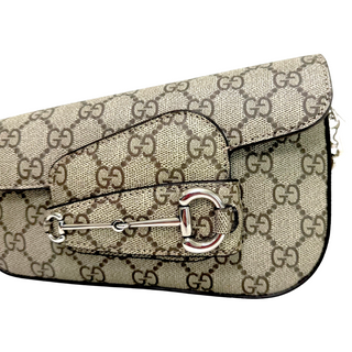 Gucci Horsebit 1955 Shoulder Bag Beige/ Brown GG Supreme