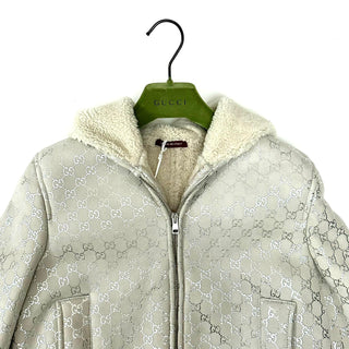 Gucci Bomber Shearling Silver GG All Over Print Jacket