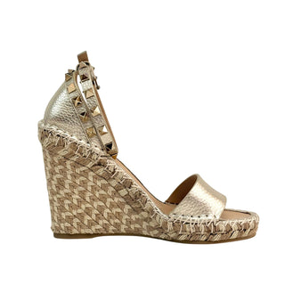 Valentino Rockstud Double Wedge Sandals