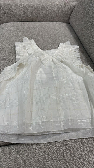 Burberry White VNeck Top