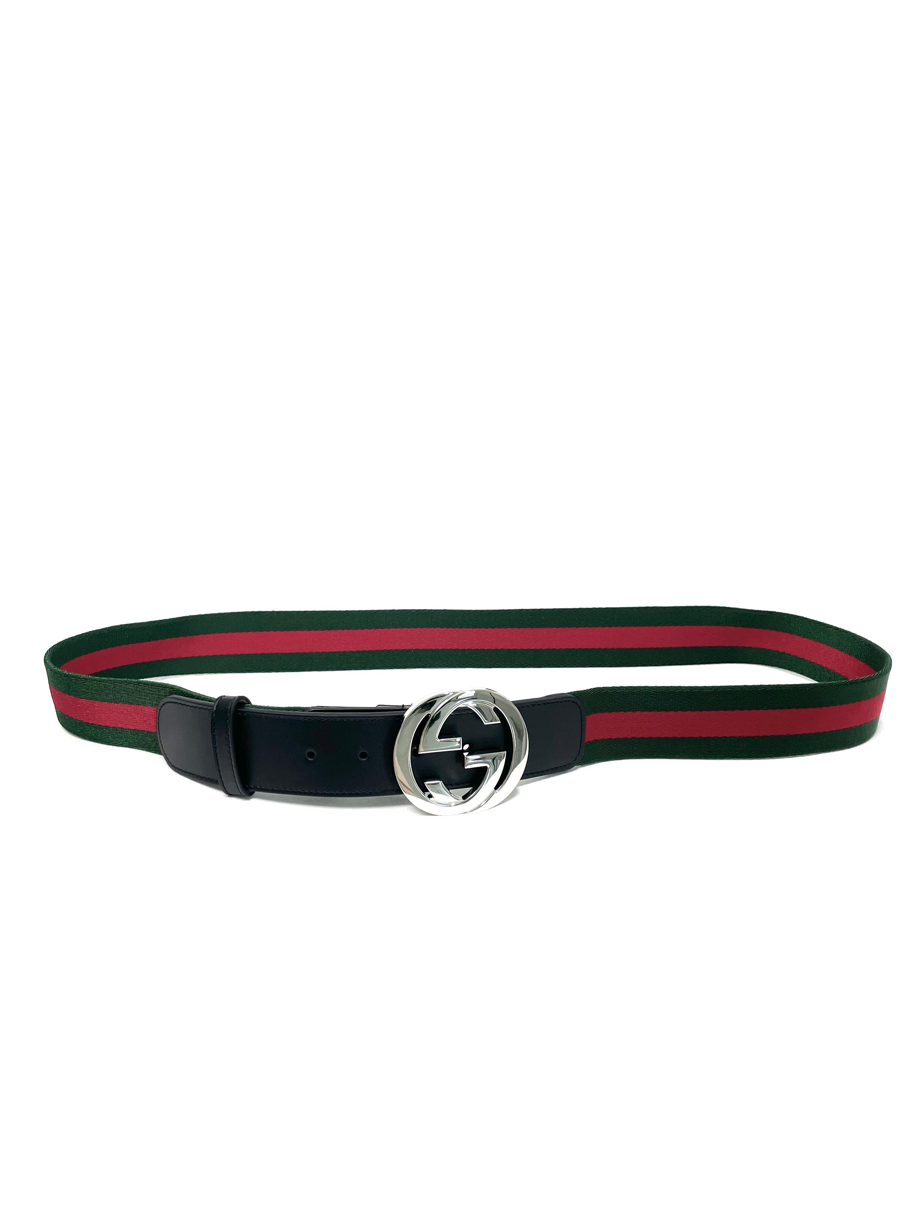 Gucci Classic Color Belt with Silver Blondie Buckle