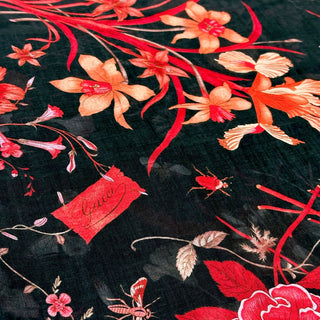 Gucci Cotton/Wool Floral Print Scarf