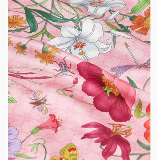 Gucci Silk Twill Pink Scarf