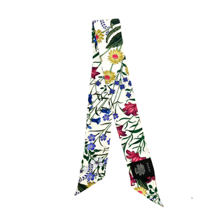 Gucci Printed Silk Twill Ribbon  White / Multicolor