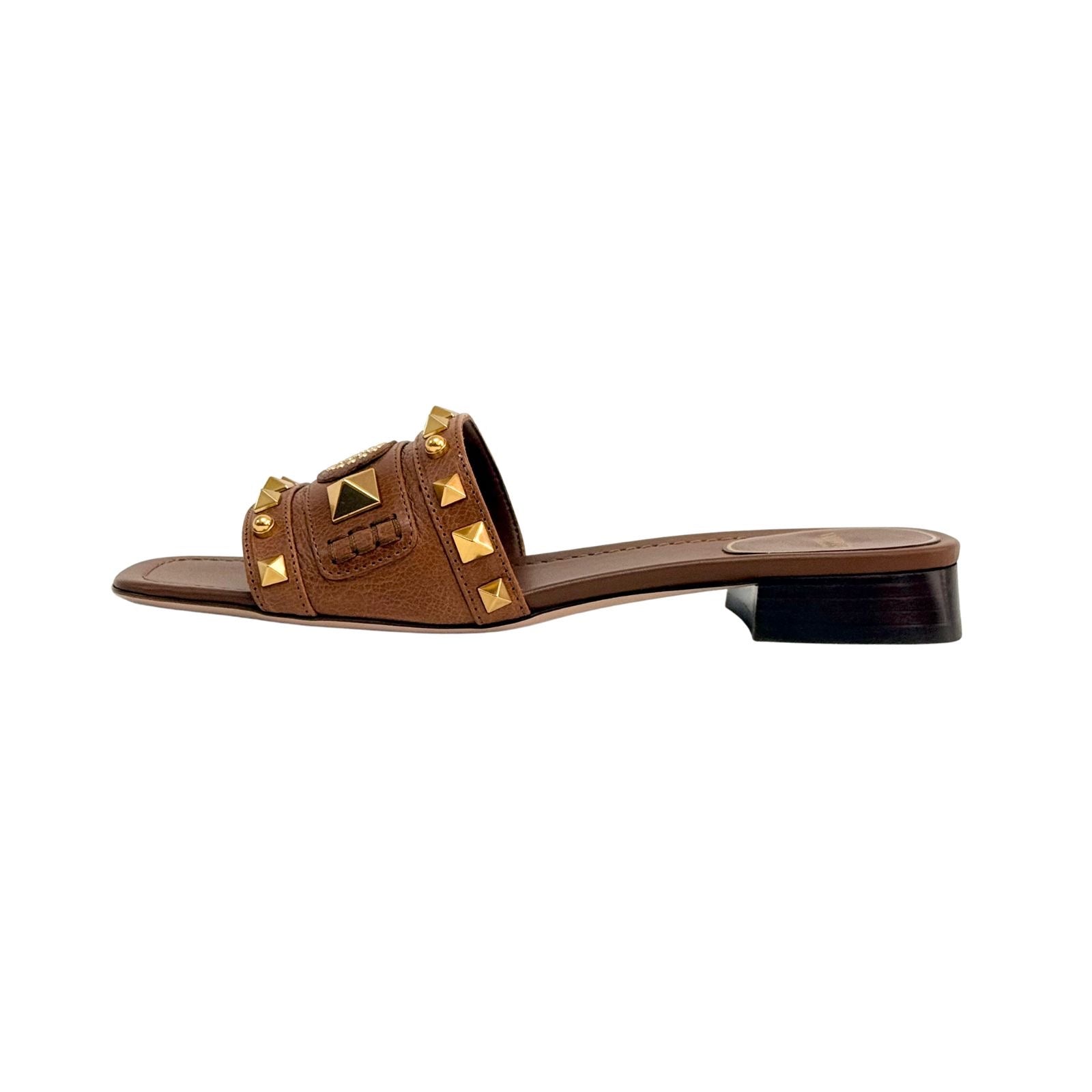 Valentino Embellished Leather Sliders