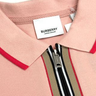 Burberry Peach Iconic Stripe Branded Zip Polo Dress