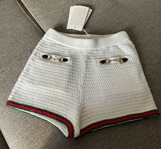 Gucci Horsebit Detail Crochet Knit Shorts