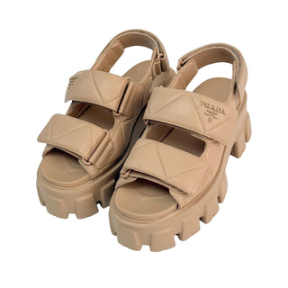 Prada Monolith Nappa Lambskin Leather Sandals