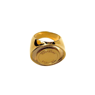 Burberry Gold coated Glas effect round logo ring