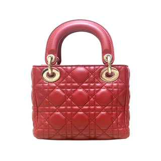 Lady Dior Red Mini Lambskin Cannage